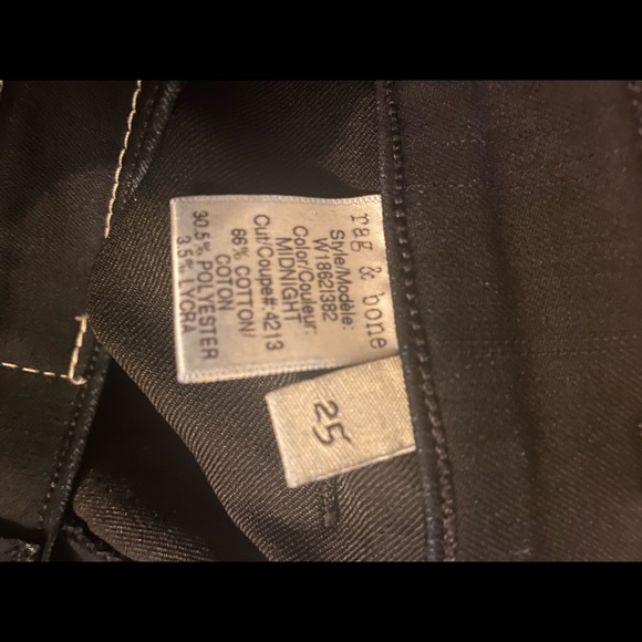 Rag and bone Jeans. Women’s size 25. High rise with side zip. - Picture 7 of 9